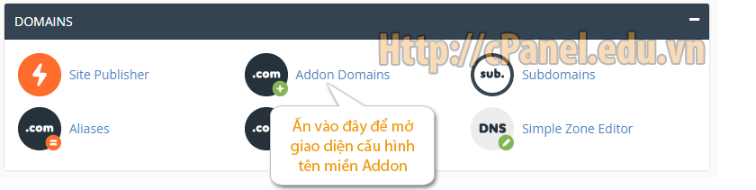 Thêm một Addon domain trong cPanel hosting